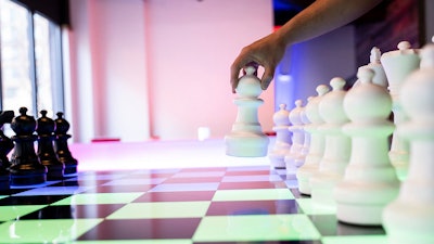 Giant LED chess is interactive and visually appealing.