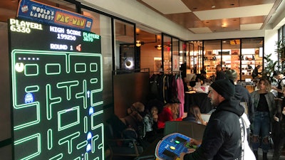 Guests were chilling in the Onepiece onesies at the Arlo Hotel in New York while they played the World’s Largest Pacman.