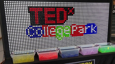 The Illumination Station (Giant Lite Brite) greeted guests at a Tedx Talk at the University of Maryland College Park.