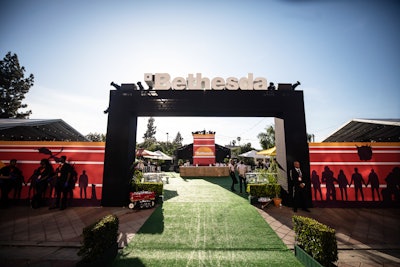 Later, an after-party was held in the parking lot of the Shrine Auditorium. Also produced by Best Events, additional vendors included fabrication by Cornerstone Scenery and catering by Wolfgang Puck Catering.