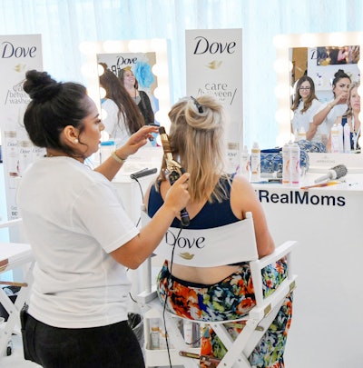 Dove, which was a presenting sponsor this year, had an on-site hair salon.