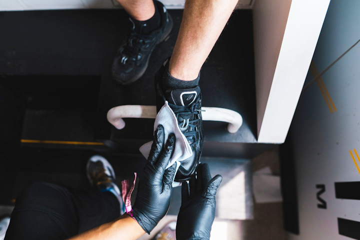 The activation provided a space where attendees could have their sneakers cleaned.