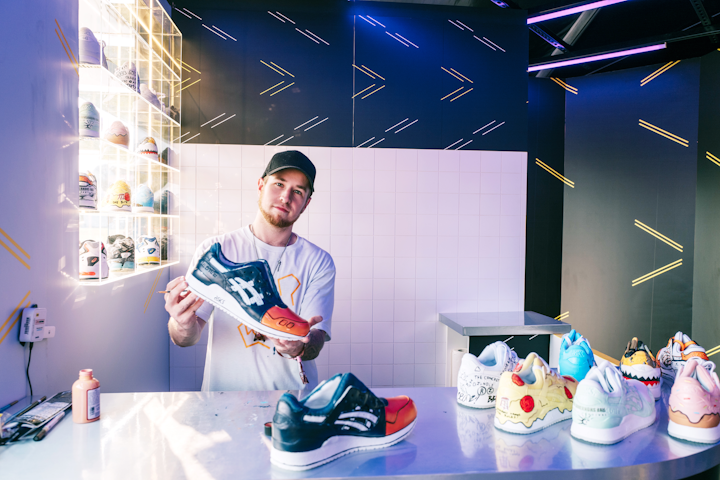 Another section of the activation offered sneaker customizations done by a local artist.