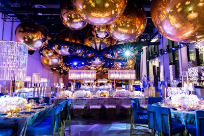 “We work very hard to tell our client’s story—to get inside our client’s heads and show them ideas they could’ve never dreamed of. Above everything, however, exceeding expectations is always our philosophy.” Pictured: A New Year’s Eve wedding reception in New York inspired by being inside a Champagne bottle