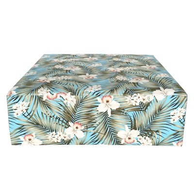 Big square ottoman in Tropical Slate, $195, available in South Florida from Ronen Rental