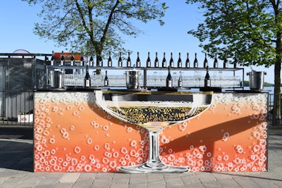 A literal champagne bar served glasses of Fiol Prosecco.