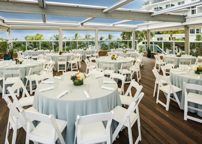 Vista Terrace with retractable awnings and wooden floors