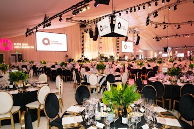 Pictured: Hosted by Sir Elton John and David Furnish, the Elton John AIDS Foundation’s annual Oscars viewing party featured a cocktail reception followed by a gala dinner and a performance by the Killers.