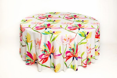 Waterlily linen, $80.85, available throughout the U.S. from Over the Top Rental Linens