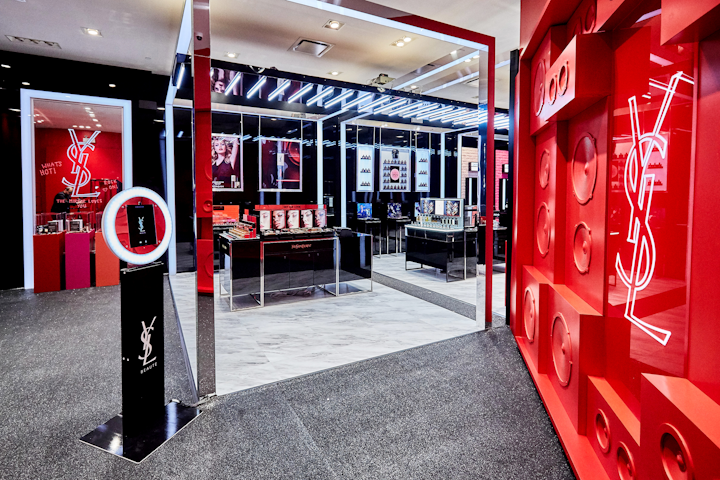 “This was extremely exciting and challenging for us because we were essentially building out an entire store that was on par with the extremely high standard of YSL…. It was very inspiring to work directly with their Paris team to review designs and materials and then to make it come to life,” Chan says. Pictured: YSL Toronto pop-up store