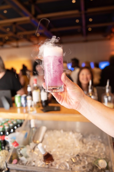 The event took place June 12 at Second Floor in New York’s Chelsea neighborhood. Upon entering, guests were given a themed cocktail, which included the Smoky Galaxy made with nitrogen.