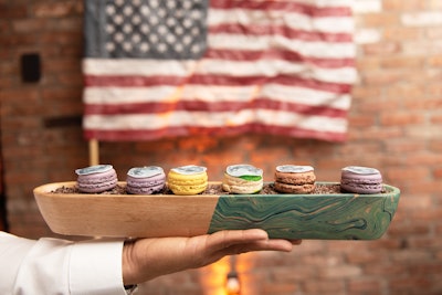 Desserts included macarons with edible moon prints.