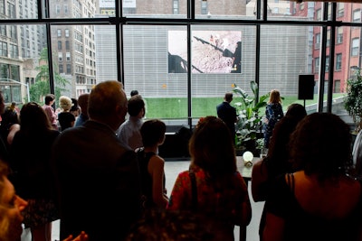 Guests could watch footage of the moon landing on the venue’s outdoor screen.