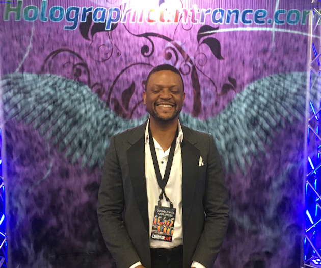 Wings photo op at a trade show.