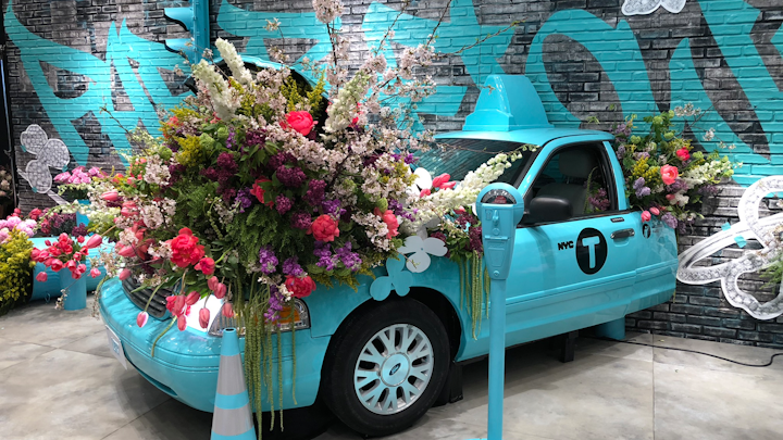 Angel Salazar Design (@angelsalazardesign) arranged florals for a Tiffany & Co. event in 2018. See more: Trend Spotted: Floral Installations In Cars