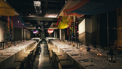 Arcadian Loft Long Table Set Up for Private Events