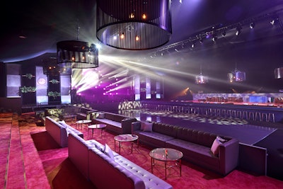Lounge areas surrounded the dance floor.