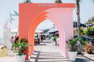 The third annual Instabeach took place July 16. The event welcomed guests with an Art Deco-inspired entrance in shades of Pantone's Living Coral.