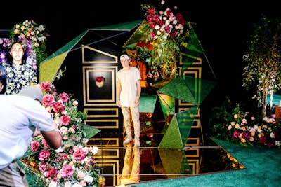 Inside the lounge, a geodesic photo moment had gold mirrors and moss accents. Meanwhile, a stage area, backed by an LED wall, featured over 40 performances from Fullscreen artists.