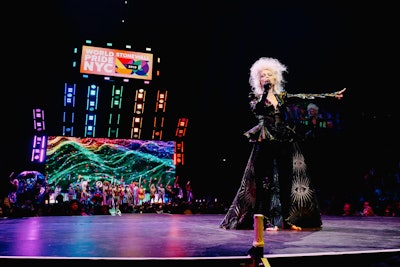 The event featured performances by a variety of drag entertainers and talent such as Whoopi Goldberg, Ciara, Chaka Khan, Todrick Hall, and Cyndi Lauper (pictured).