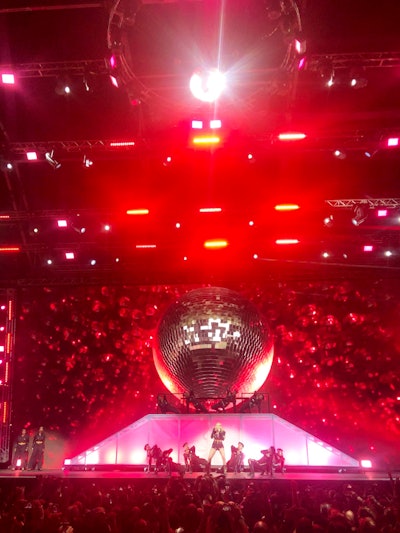 Pride Island closed with a set by Madonna, who paid tribute to the L.G.B.T.Q. community. The pop star’s performance featured a massive disco ball.