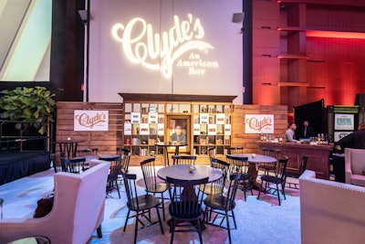 The award ceremony included a tribute to John G. Laytham, co-owner of the Clyde's Restaurant Group, who passed away earlier this year. The Clyde's V.I.P. lounge created and executed by Design Foundry looked like the company's Americana-theme restaurants.