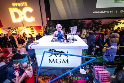 MGM Grand National Harbor came in as a first-time platinum entertainment sponsor this year, and the evening included a new element with a DJ battle. Here, DJ Neekola kept guests on the dance floor.