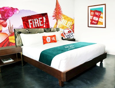 Hotel rooms will feature on-theme wall paper and artwork, as well as pillows resembling hot sauce packets.