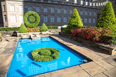 At the Adam Lippes for Target preview event, held in August 2015 in New York, David Stark Design & Production brought the designer's buffalo plaid-inspired collection to life with a fall-inspired event. Two Target bulls-eye topiaries decorated the pool area. See more: Get Inspired for Fall: How to Throw a Plaid Picnic