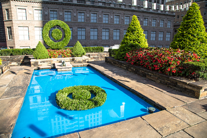 At the Adam Lippes for Target preview event, held in August 2015 in New York, David Stark Design &amp; Production brought the designer&apos;s buffalo plaid-inspired collection to life with a fall-inspired event. Two Target bulls-eye topiaries decorated the pool area. See more: Get Inspired for Fall: How to Throw a Plaid Picnic