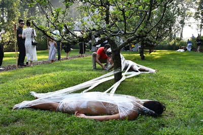 The first installation most guests encountered was 'All In Your Head' by Cuban artist Humberto Diaz. Bodies wrapped in nylon as if they were a product or a gift were meant to freeze in an instant the image of people or situations that had a special significance for the artist.
