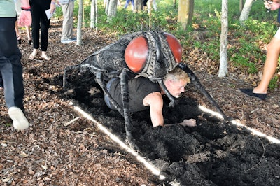 One of the more creepy setups came via Masha Kechaeva's 'Fight or Flight' installation. Spanish performer and choreographer Victor Ramos performed a ritualistic funeral procession using a human-sized fly.