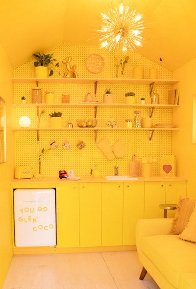 The inside of the yellow house displayed props inspired by Despicable Me, and an iconic quote from Mean Girls.
