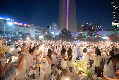 Toronto’s eighth annual Diner en Blanc took place August 7 at Roundhouse Park and Steam Whistle Brewing.