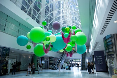 Balloonzilla once again created an eye-catching balloon display in the lobby of the California Market Center. The Orange County, California-based company, which can travel nationwide, creates custom balloon art for events, including balloon arches, bouquets, structures, walls, and more. The company also offers do-it-yourself kits and helium tanks for rent.