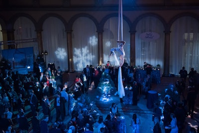 Corporate holiday party aerialist.