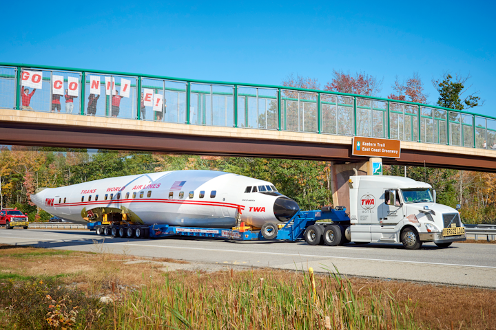 To promote the opening of the TWA Hotel, which opened at John F. Kennedy International Airport in May, a restored aircraft traveled 300 miles on the highway from Maine to J.F.K. in November 2018. The aircraft, a 116-foot-long Lockheed Constellation (nicknamed &apos;Connie&apos;), was commissioned in 1939 by TWA owner Howard Hughes. See more: Why Was This Plane Riding Down the Highway?