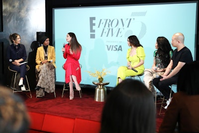 The cast of E!'s NYFW docuseries, 'The Front Five,' chatted about entrepreneurship, body positivity, and social media. The panel—moderator Erin Lim with Halima Aden, Lily Aldridge, Luna Blaise, Kim Shui, and Jason Wu—was presented by Visa and took place at Spring Studios on September 6.
