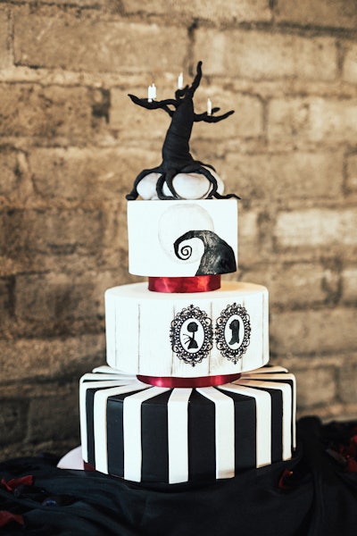 A cake from Sugar Studio continued the Tim Burton theme.