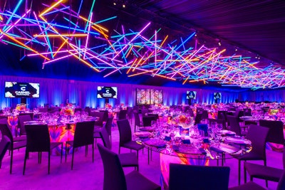 Got Light (@gotlightsf) used 642 LED tubes to create an eye-catching design at the California Academy of Science's 2017 Big Bang Gala.
