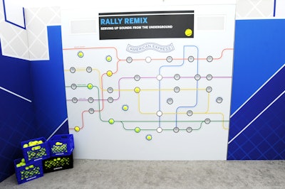 The “Rally Remix,” mirroring a New York subway map, invites fans to create music by using tennis balls to trigger specific beats and rhythms.