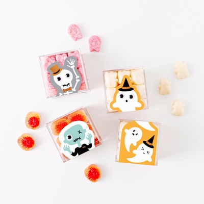 Candy company Sugarfina has a new line of Halloween treats that includes gummies in the shapes of ghosts, skulls, and zombie brains. The candy can be packaged in bento boxes shaped like haunted houses or coffins; shipping is available nationwide.
