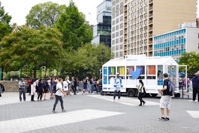 Twitter's candy shop popped up in Union Square on September 10. Brand ambassadors offered samples to passersby who didn't wait in line.