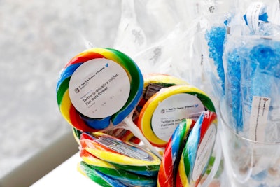 Tweets about Twitter as a metaphor for candy were printed on rainbow swirl lollipops, which also were sent to media in an invite to the pop-up.
