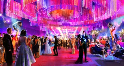 A rendering of how the space will look on Emmys night.