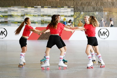 At the Michael Kors roller rink, attendees could don a pair of skates and glide around the rink.