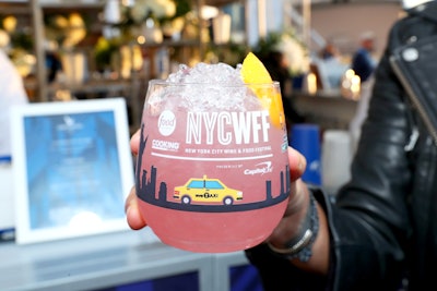 At Pier 97 events, attendees were given recyclable 'tossware' with illustrations of New York.
