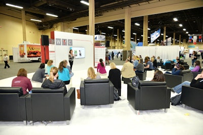 New this year was a Learning Lounge with TED-style talks, strategically placed in the back to draw attendees through the floor.