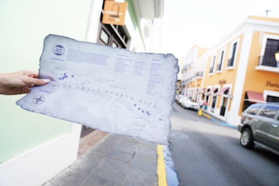 As part of American Express's commitment to supporting local businesses in Puerto Rico, attendees who took part in the brand's Hamilton-theme weekend were given special maps for shopping excursions. The maps featured local businesses in the areas of Old San Juan and Condado, close to resorts where guests were staying.