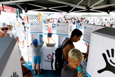 Denver-based FloWater offers water refill stations for events around the country. Designed to eliminate plastic bottle water waste, the stations have appeared at the likes of Coachella, Oracle OpenWorld, and the Citi Open. The high-capacity stations hold seven gallons of purified water at all times and can fill a 24-ounce bottle in nine seconds to cut down on lines. Pricing is available upon request.